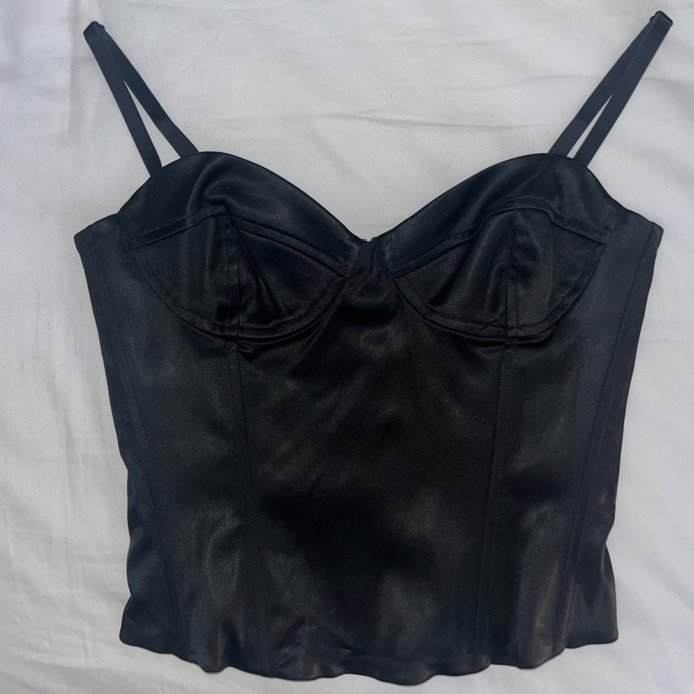 Aritzia Corset Top with Zipper in Back - Black